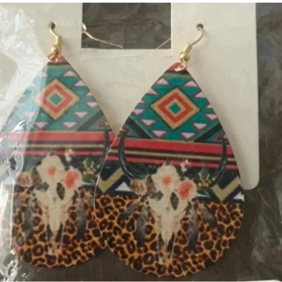 🆕Skull Color Block Water Drop Earrings🆕 - Picture 4 of 4